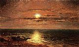 Jasper Francis Cropsey Moonlit Seascape painting